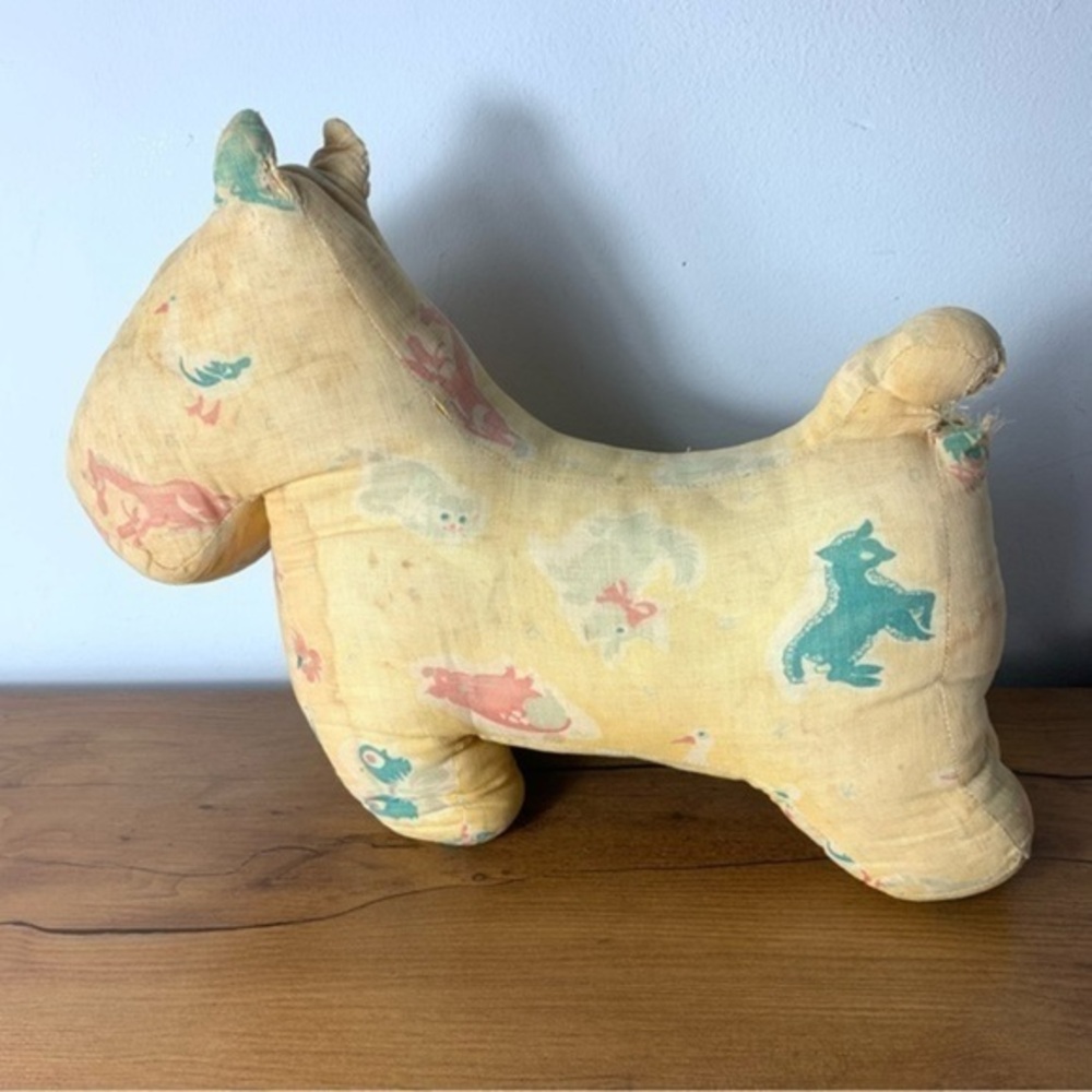 Vintage Antique Dog Shaped Pillow Worn - Picture 5 of 11